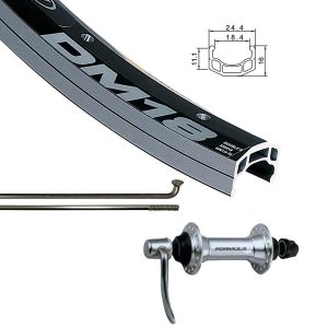 Wheel Shop - Roue Avant 700C, Alex DM18 Black, Stainless Silver, QR front wheel