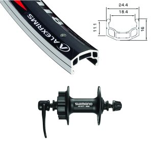 Alexrims - Roue Avant 700c DM 18 Noir Disque Déclencheur front wheel