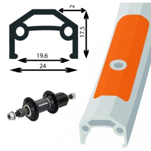 Damco - Roue ARRIÈRE 26", jante en ALLIAGE ARGENT, Moyeu ALTUS CASSETTE ÉCROU (7 VIT.)