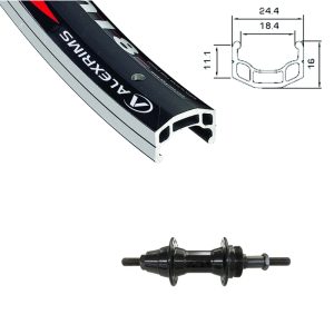 Alexrims - Roue arrière 700c DM-18 noir roue libre