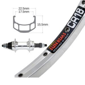 Sun Rims - Roue arrière 700c CR-18 argent roue libre écrou
