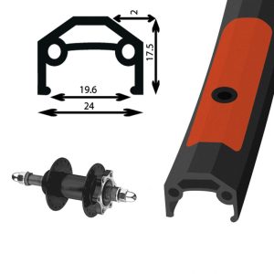 Damco - Roue Arrière 26’’ Noir Disque Roue Libre Écrou back wheel