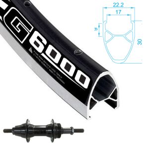 Alexrims - G6000 noir 700 arrière roue libre Écrou