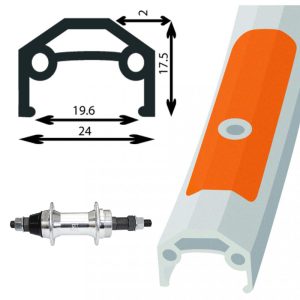 Damco - Roue arrière 26po double paroi roue libre écrou Rear silver double wall wheel
