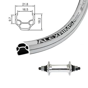 Alexrims - Roue avant 700c Ace-18 argent écrou