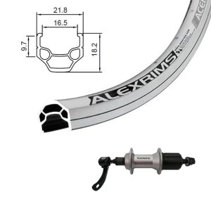 Alexrims - Roue arrière 700c Ace-18 argent moyeu alivio 8-9 vitesses