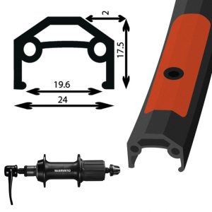 Damco - Roue ARRIÈRE 26", Jante en ALLIAGE NOIR Moyeu CASSETTE 8 VITESSE Q/R