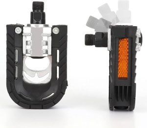 BABAC - Pédale essieu pliable Pedal folding axle 9/16″ silver alloy & black resin