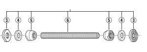 SHIMANO - COMPLETE HUB AXLE 108mm FOR QR
