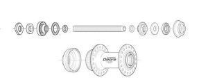 SHIMANO - COMPLETE HUB AXLE 108mm FOR QR
